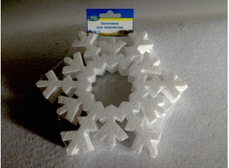 Снежинки на окна "Колотый лед"/пенопласт ( набор 10шт) Выбор диаметра