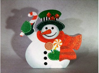 Декор из пенопласта "Снеговик с леденцами" h30см/принт (1шт)