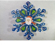 Снежинка "Дед Мороз и леденцы"/пенопласт/принт (1шт) Выбор диаметра