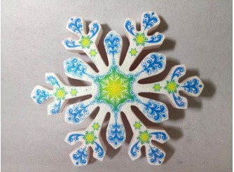 Снежинка "Новогодний орнамент"/пенопласт/принт (1шт) Выбор диаметра