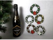 Веночек на шампанское "Рождественский цветок" Ø11см (набор 5шт)