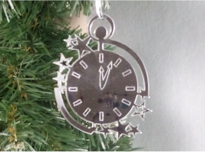 Зеркальное украшение "Новогодние часы " 10*10 см (1 шт)