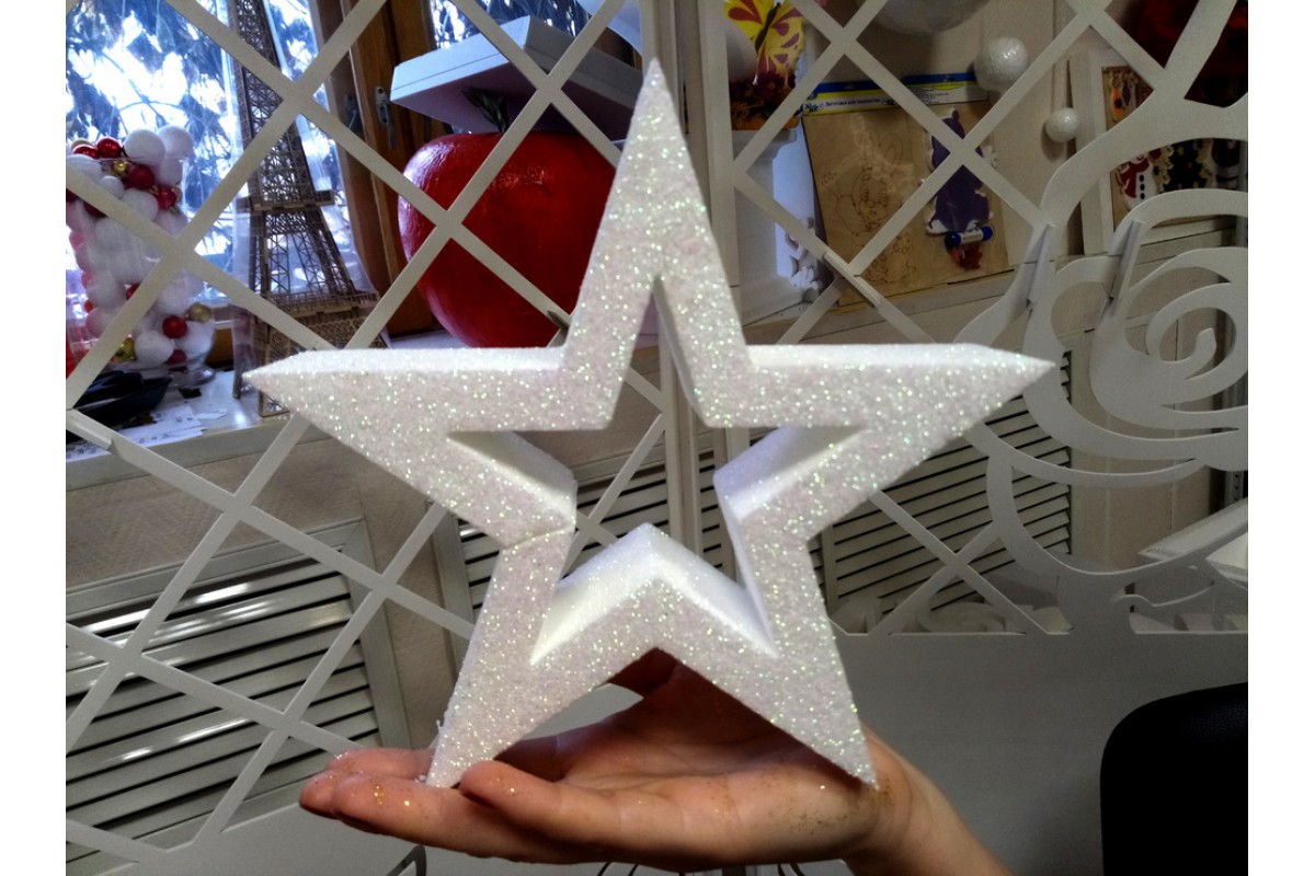 Рождественская звезда — подсвечник из пенопласта, картона и сизаля