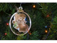 Зеркальное украшение "Новогодний шар с Дедом Морозом " 10*10 см (1 шт)