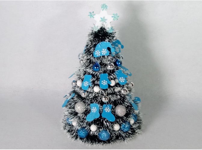 Новогодняя елка "Голубая сказка" h35см/d24 см