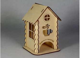 Чайный мини - домик для росписи "Чайник"/фанера  (1шт)