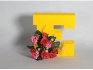 Буква с декором h 20 см /окрашивание + цветы (1шт)