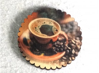 Подставка под стакан "Черный кофе" 10см/круг (набор 6 шт)