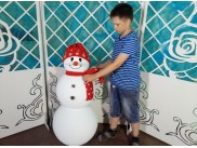 Декор из пенопласта "Снеговик с улыбкой" с покрытием  h115см (1шт)