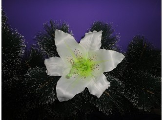 Цветочная головка "Лилия белая"/атлас/ Ø17см (1шт)