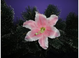 Цветочная головка "Лилия розовая"/атлас/ Ø17см (1шт)