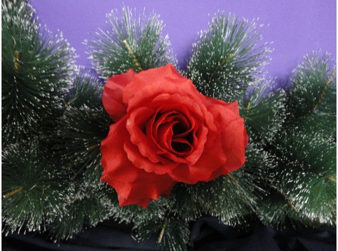 Цветочная головка роза "Лола" красная Ø11см (1шт)