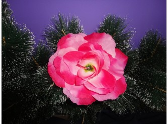 Цветочная головка роза "Лола" розово-малиновая Ø11см (1шт)