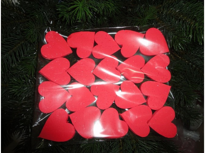 Набор из пенопласта "Красные сердечки" Ø5см (набор 20шт)