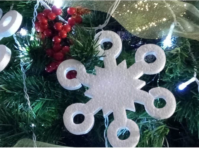 Снежинки в наборе "Новогоднее колесо" микс (набор 70 шт)