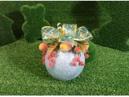 Новогодний шар с декором "Голубой с сахарными яблочками" Ø12 см (1шт)