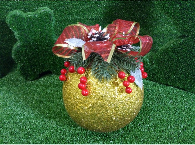 Новогодний шар с декором "Золотая традиция" Ø15 см (1шт)