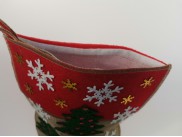 Рождественский носок "Снеговик с елочками"/красный 43*30 см (1шт)