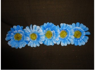 Цветочная головка  "Маргаритка" 3-хсл. голубая Ø 7,5 см (5шт)