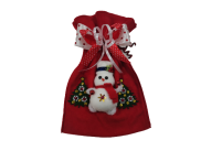 Мешок Деда Мороза "Снеговик с елочками" 30*20см (1шт)