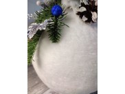 Новогодний бархатный шар с декором "Белоснежный" Ø20 см (1шт)