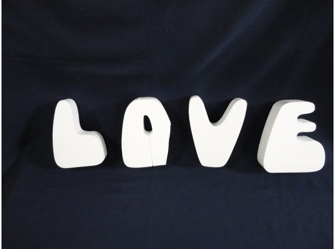 Буквы из пенопласта "LOVE" 1/ h20см, w5см (1 комплект)