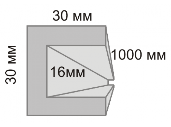 П - профиль из пенопласта 3х3х100 см (1шт)
