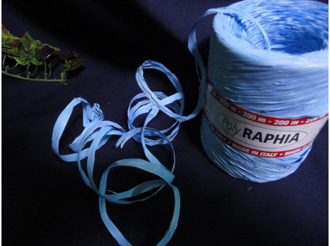 Рафия искусственная, цвет голубой, 10м (1шт)