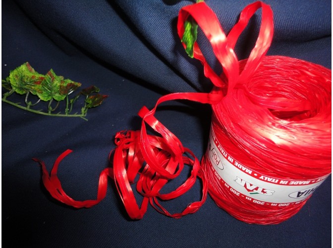 Рафия искусственная, цвет красный, 10м (1шт)