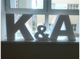 Буквы из пенопласта "K&A" 50х54х20см (1 комплект)