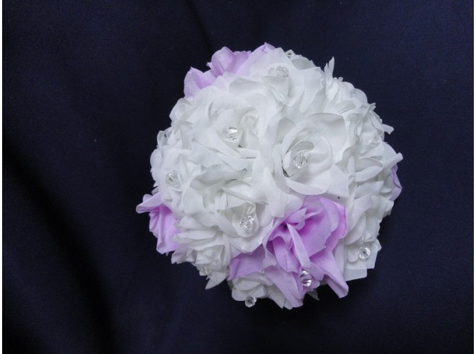 Деко- шар "Розы бело-сиреневые" Ø22 см (1шт)