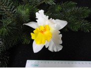 Цветочная головка "Орхидея" желтая серединка Ø15.5см (1шт)