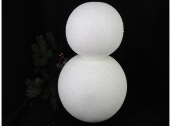 Заготовка из пенопласта 3D "Снеговик 2-х ярусный " h50cм; d30cм /блеск(1шт)