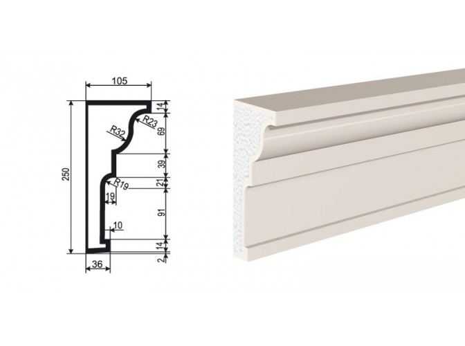 Наличник М-088 250х105*2000 мм (1шт)