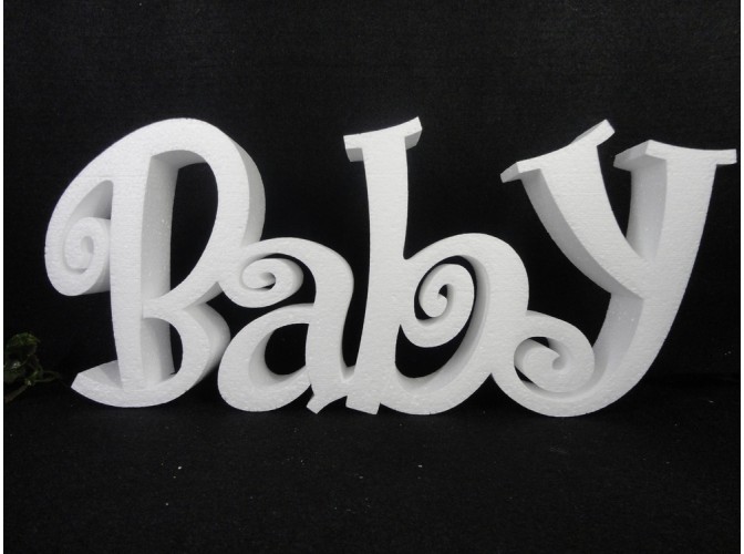 Буквы из пенопласта "Baby"/слитно/ h20, L47см; w5 см (1шт)