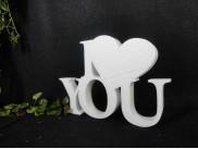Буквы  из пенопласта "I love you"/слитно/ h20, w3см, L30см (1шт)