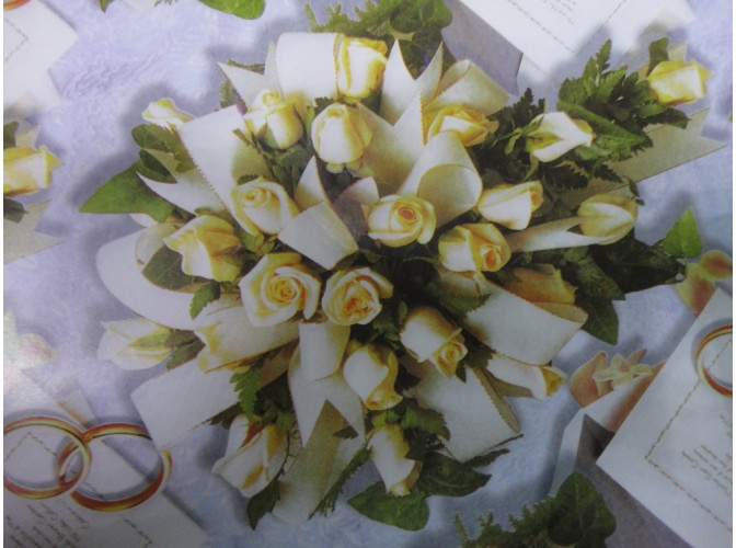 Бумага подарочная №35 "Чайные розы"  (70х100 см) 5 листов