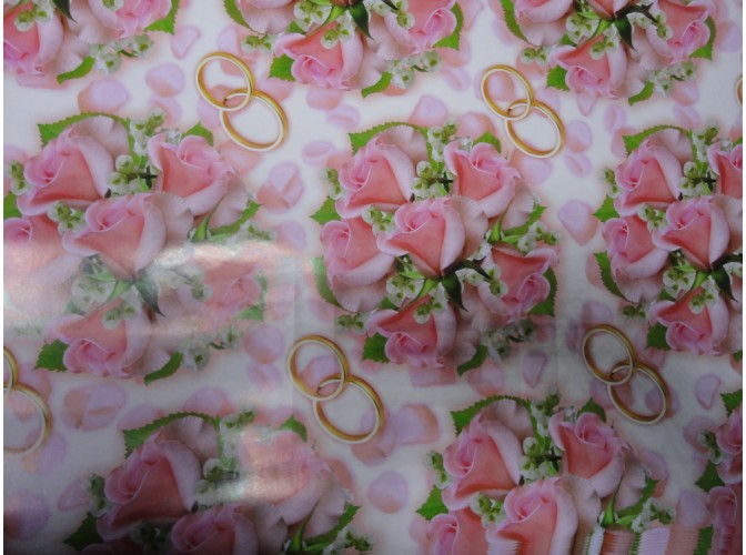 Бумага подарочная №117 "Розовый букет" (70х100 см) 5 листов