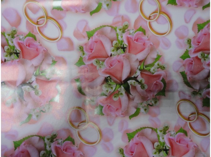 Бумага подарочная №117 "Розовый букет" (70х100 см) 5 листов