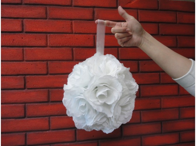 Деко- шар "Белые розы" Ø25 см (1шт)