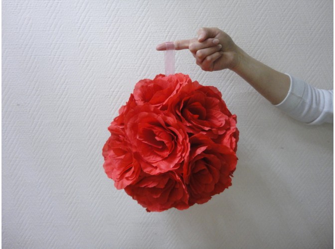 Деко- шар "Красные розы" Ø25 см (1шт)