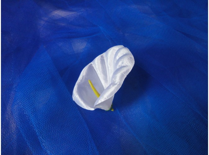 Цветочная головка "Калла" /ткань/ атлас h 9 см (5шт)