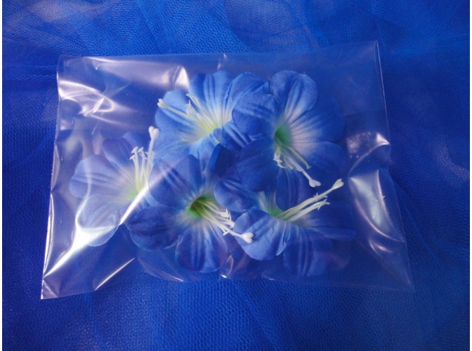 Цветочная головка  "Клематис голубой"/ткань/ Ø 9 см (5шт)