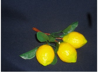 Муляж "Лимон"/ на ветке 3 шт (1ед)
