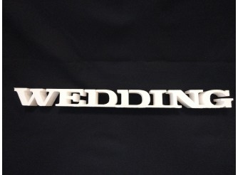 Буквы  из пенопласта "WEDDING" /слитно/h5см, w2см (1шт)