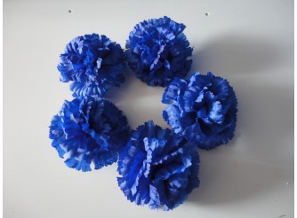Цветочная головка гвоздика синяя Ø8см (5 шт)