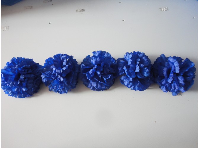 Цветочная головка гвоздика синяя Ø8см (5 шт)