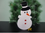 Декор из пенопласта "Снеговик в шляпе" h30см (1шт)