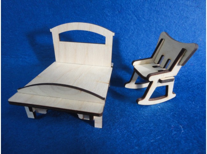 Комплект мебели "Детская кроватка и кресло-качалка" (2 предмета)