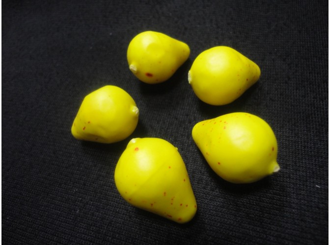 Декор "Мини - груша" 2,5 см/желтая (набор 5шт)